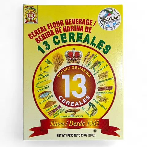 Harina  de 13 Cereales Cereal Flour Beverage - 13 Cereals Blend for Nutritious Drink - Since 1945