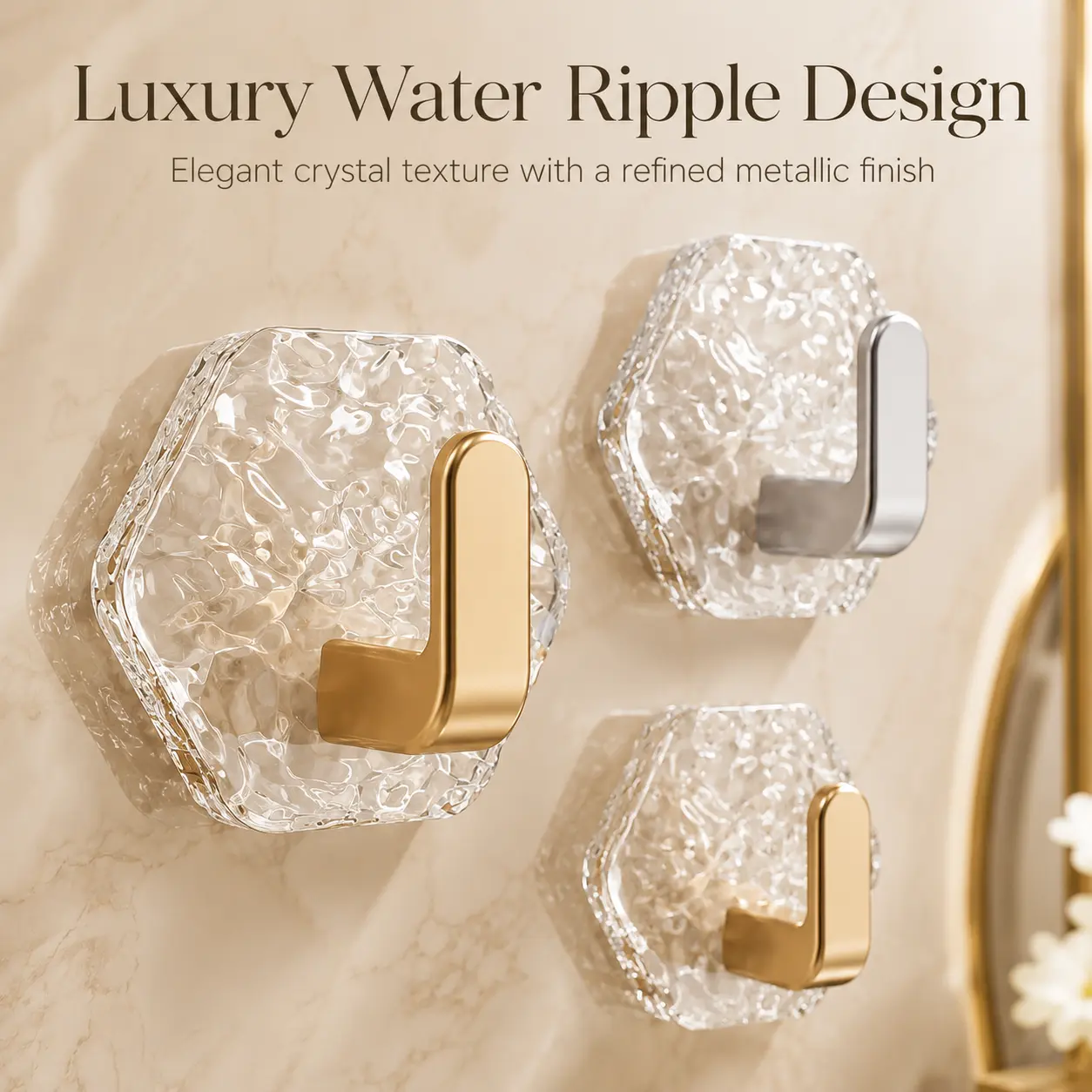 10/20 Pack Self-Adhesive Hooks | Hexagonal Geometric Wall Hooks | Heavy Duty & No Drill Installation | Waterproof Rustproof for Bathroom, Kitchen & Entryway | Modern Organizer