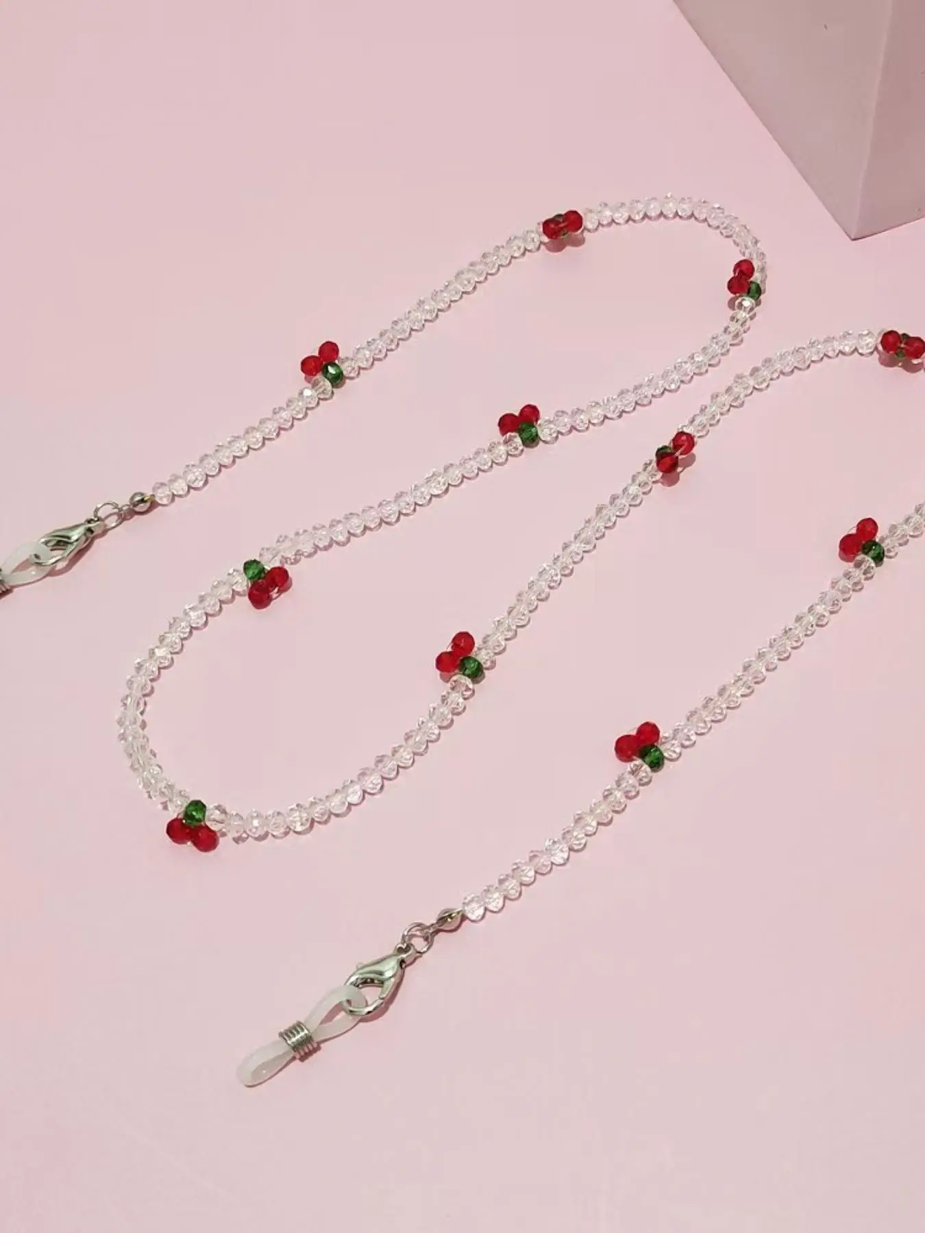 Cherry Decor Beaded Glasses Chain, Glasses Lanyard, Necklaces for Eyeglasses, Cute Glasses Holder Strap, Fashion Eyewear Accessories, Girly Accessories for Women & Girls