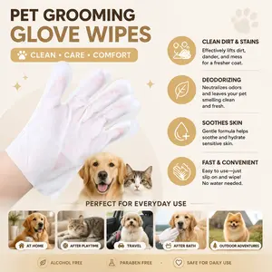 Kigifuture PET Glove Wipes，Freshening Grooming Dog&Cat Disposable 6Pcs pet hair removal tool Satisfied skin care Outdoor No-clean Hypoallergenic Facial Disposable No-Rinse Grooming Formulated for petwipes Deodorizing sticky hair#petlife