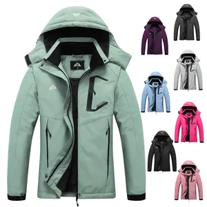 MOERDENG Women's Ski Jacket Waterproof Winter Coat Hooded Snowboarding Jacket Warm with Zipper Pockets & Adjustable Detachable Hood for Skiing & Snowboarding - Athletic Tops