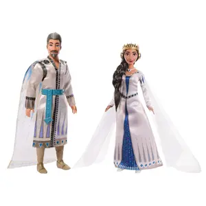 Disney Wish King Magnifico & Queen Amaya of Rosas Dolls 2-Pack, Posable Fashion