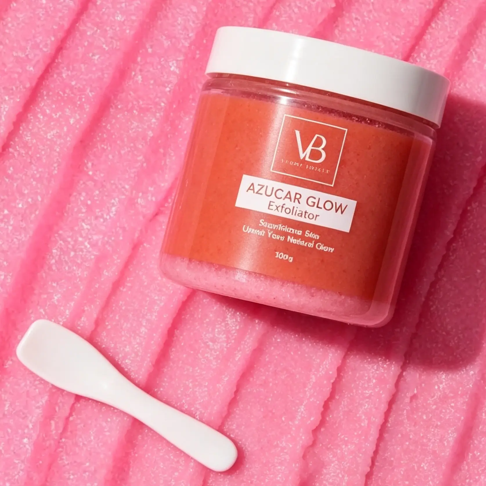 VB Azucar Glow Exfoliant & Brightening Sugar Scrub , Natural Hydrating Facial & Body Cleanser, Gentle Sugar Exfoliator for Smoother Skin, Refines Texture & Boosts Radiant Complexion