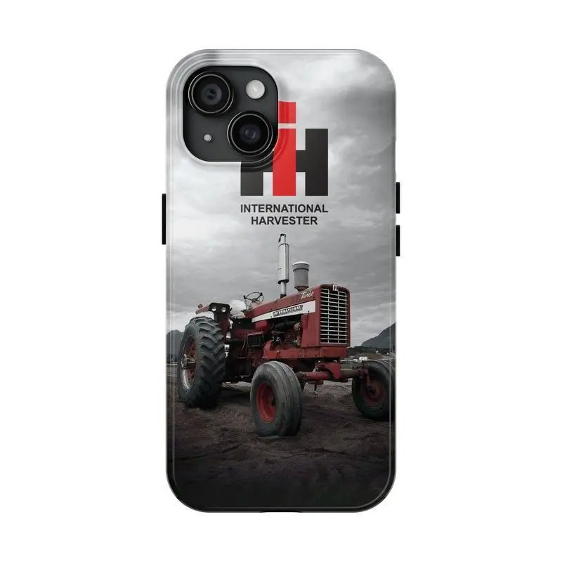 Vintage Tractor Themed Protective Phone Case - Heavy-Duty Polycarbonate-TPU Rubber Cover, Glossy Impact-Resistant Casing with Protection & Resistance for iPhone 11-17 Pro Max Plus (Farmall International Harvester Accessories)