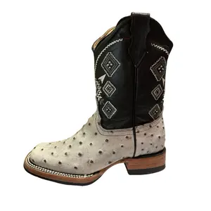 Icy imitation ostrich boots , cowboy boots
