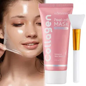 Collagen Peel-Off Mask with Cosmetic Brush, 60g, Night Hydrating Mask, Smooth Brightening, Exfoliating, Reduces Dryness, Suitable for All Skin Types