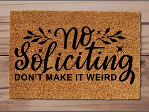 No Soliciting Don't Make It Weird Funny Sassy Outdoor Rug Doormat Home Porch Decor Non Slip Door Mat Anti-skid Non-slip Black By Dirty Acres