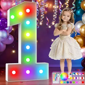 3FT Colorful Marquee Numbers,18-Color  with Remote Control Large Light Up Numbers Sign,Pre-Cut  Board Set for Party Decoration, Birthdays, Weddings, Graduations,  Anniversaries
