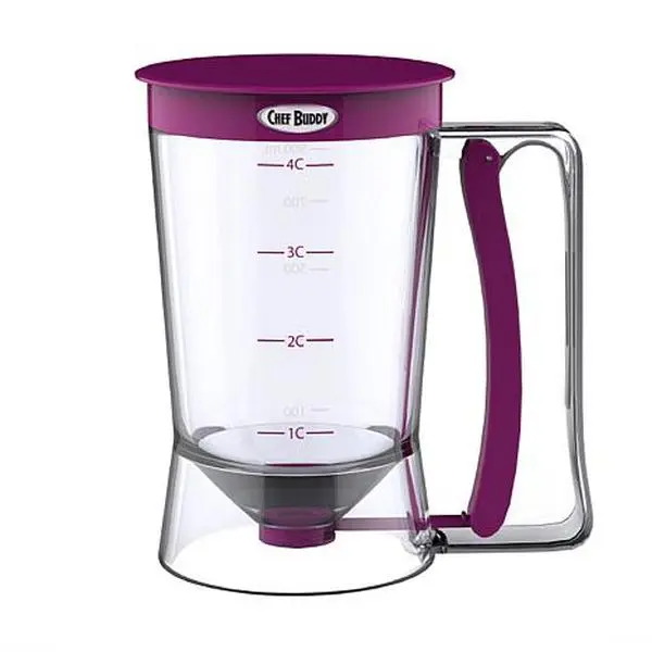 Trademark Global Pancake Batter Dispenser with Measuring Label - No Drip Dispenser Trademark Global Pancake Batter Dispenser with Measuring Label - No Drip Dispenser