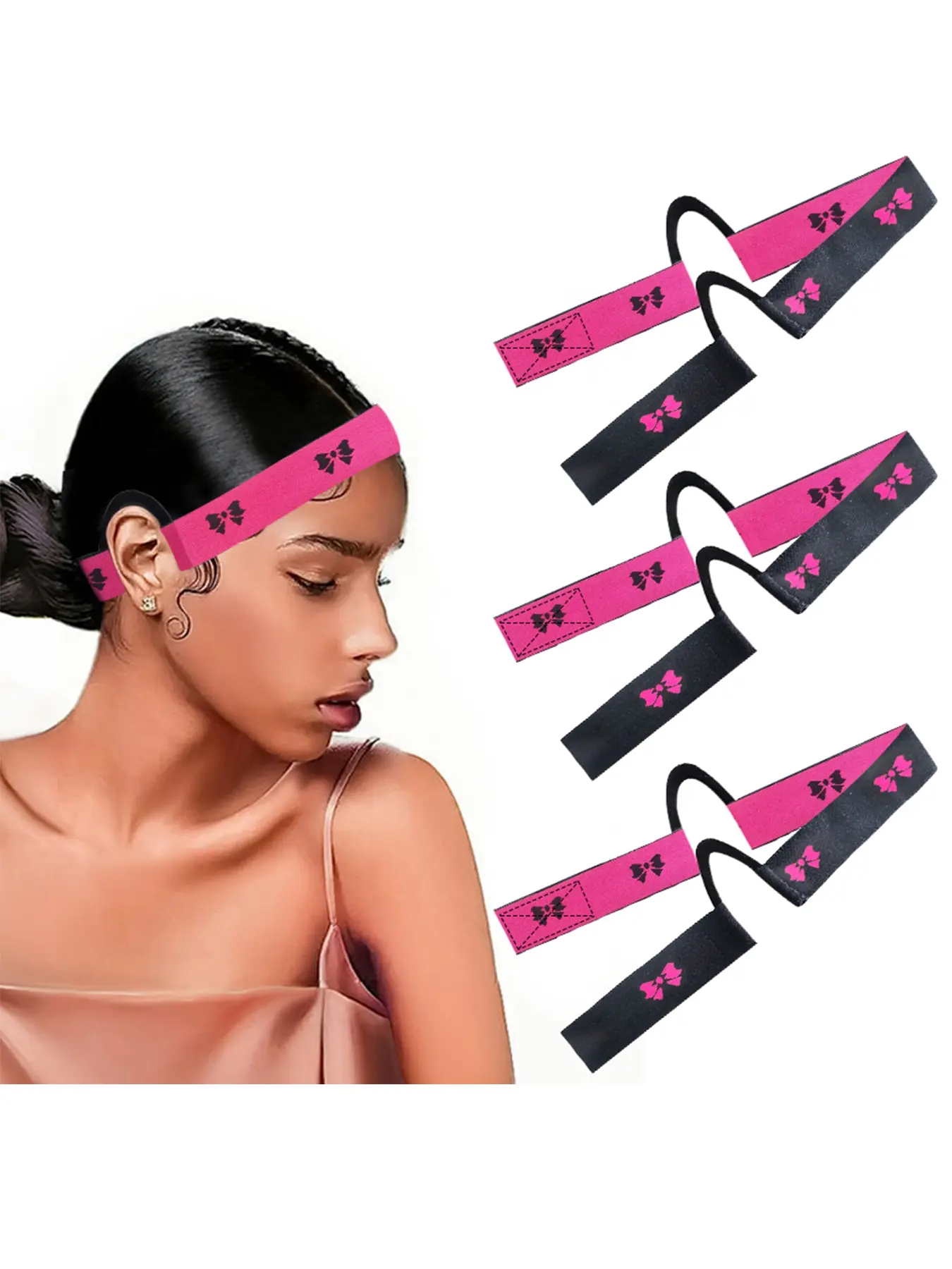 3pcs Lace Melting Band，Elastic Headband Bands for Wigs - Lace Melting, Edge Wrap to Lay Edges,Ear Free Elastic Wig Band for Lace Front Wigs Zero Ear Pressusre Melting Edge Band Accessories Style