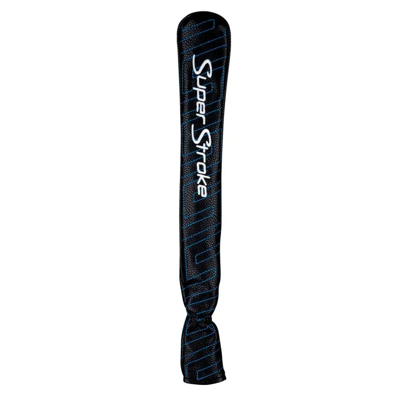 SuperStroke Golf Alignment Stick Cover - Unisex Golf Gear, High-Quality Synthetic Leather, Soft Fleece Liner, 2-Panel Construction, Neon Stitching, Fixed Size, Black, Water & Stain Resistant