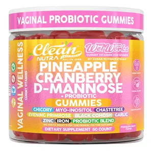 Clean Nutra Vaginal Probiotic Pineapple, Cranberry, Feminine Balance Gummies D-Mannose, Chicory, Myo-Inositol, Chaste Tree & More for Women's Probiotic & Feminine Wellness Support Gummies – WetWorks