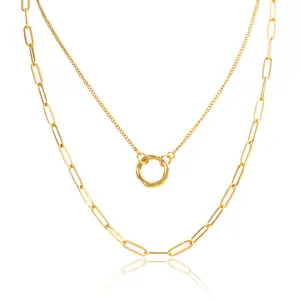 Double Layer Necklace for Women, New Accessory, Non-Fading Necklace, High-End Luxury Niche Gold Jewelry Stackable Clavicle Chain