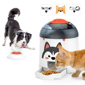 Potaroma Dog & Cat Puzzle Feeder Toy, Interactive IQ Training, Electronic Automatic Rechargeable Dog Treat Dispenser, Push Remote for Pet Food Dispensing for All Breeds, 280ml Capacity