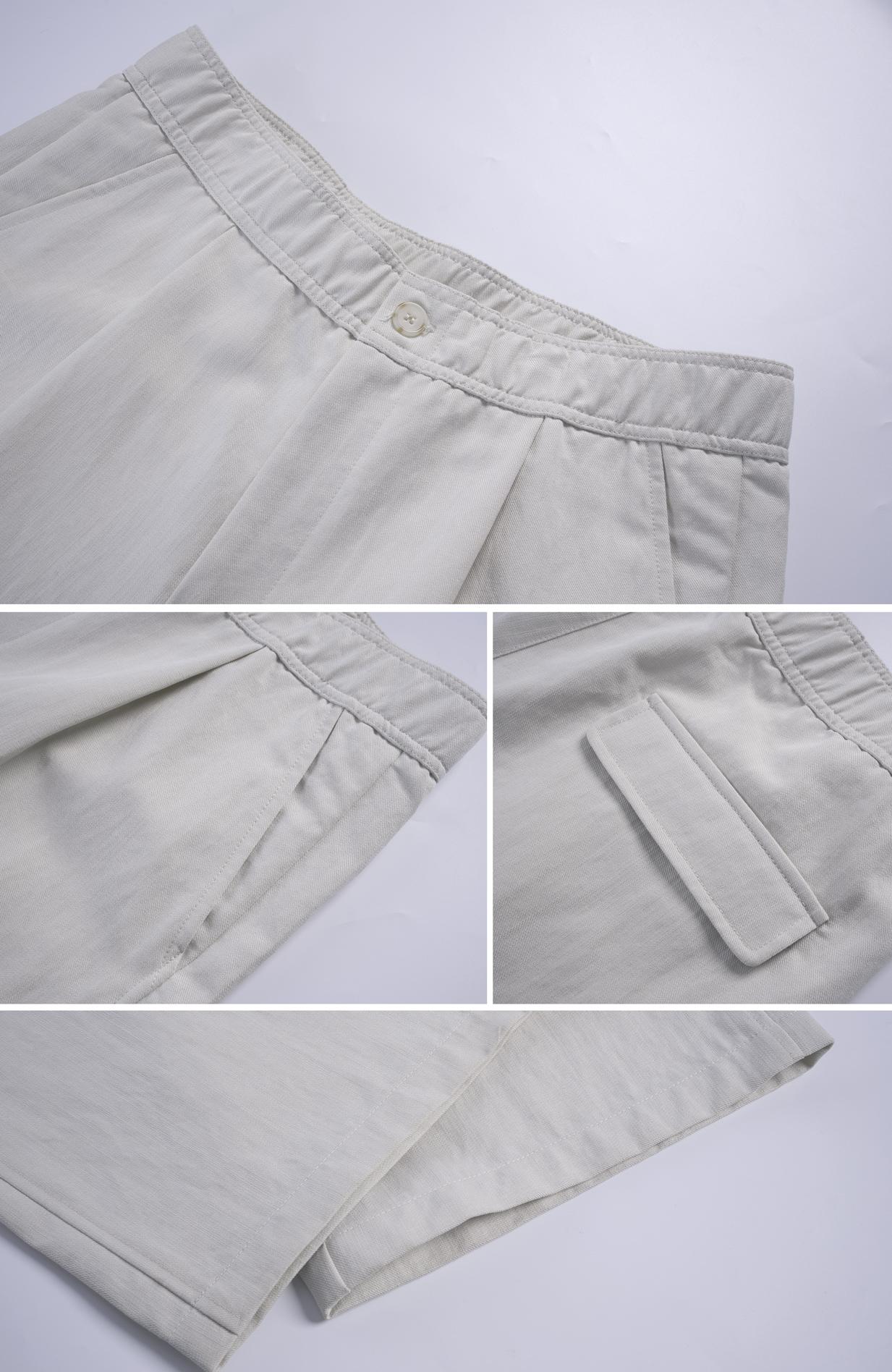 LazyRoad Premium Men's Old Money-Style Casual Pants: Straight-leg pants made from a lyocell and cotton blend with excellent drape（Beige/black）-XS26298