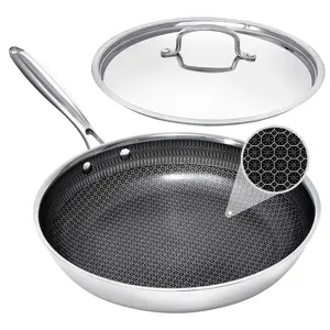 USELUCK Mini Non Stick Coated Breakfast Skillet with Steel Lid, Small Pans for Eggs, Pancakes & Bacon, Compact Single-Serve Cookware for Apartment & Small Kitchen