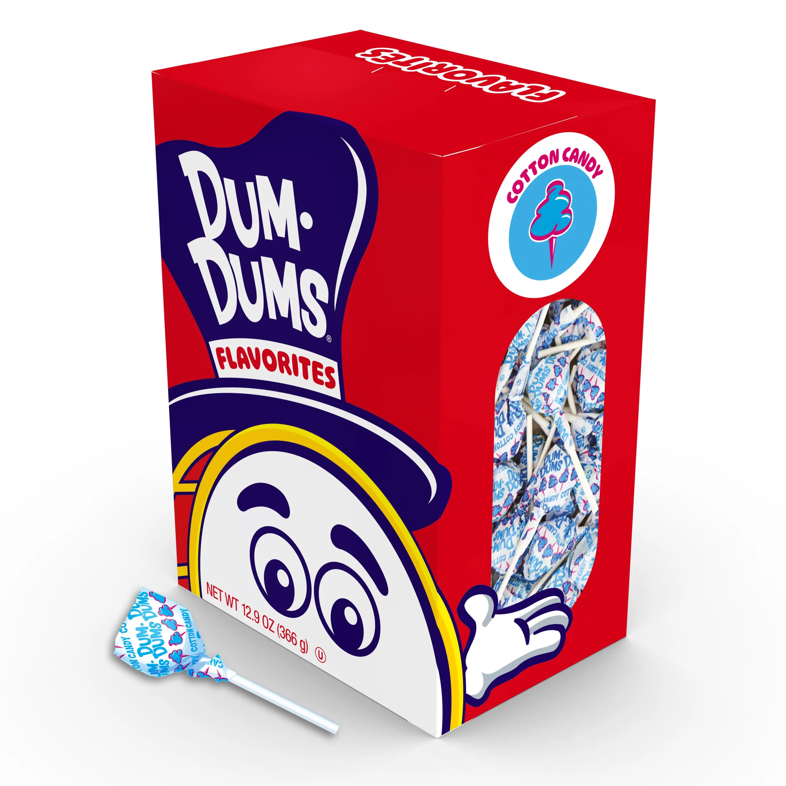 Dum Dums Cotton Candy Lollipops - 50 Count Bag