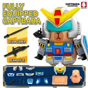 Capybara Magnetic Mecha Suit Toy, 12cm Fully Equipped DIY Model Kit, Strong Magnetic Adsorption, Fun Animals Build & Battle Figure, Perfect Mother's Day Gift & Kids' Birthday/Children's Day Present for Ages 8+