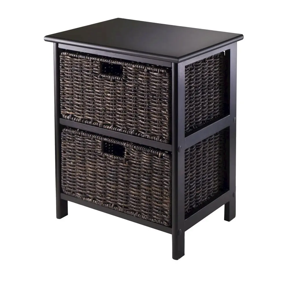 Storage Rack, 2-Tier Shelf, Two Foldable Baskets, Organizer