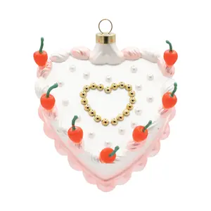 Cherry Heart Cake Ornament