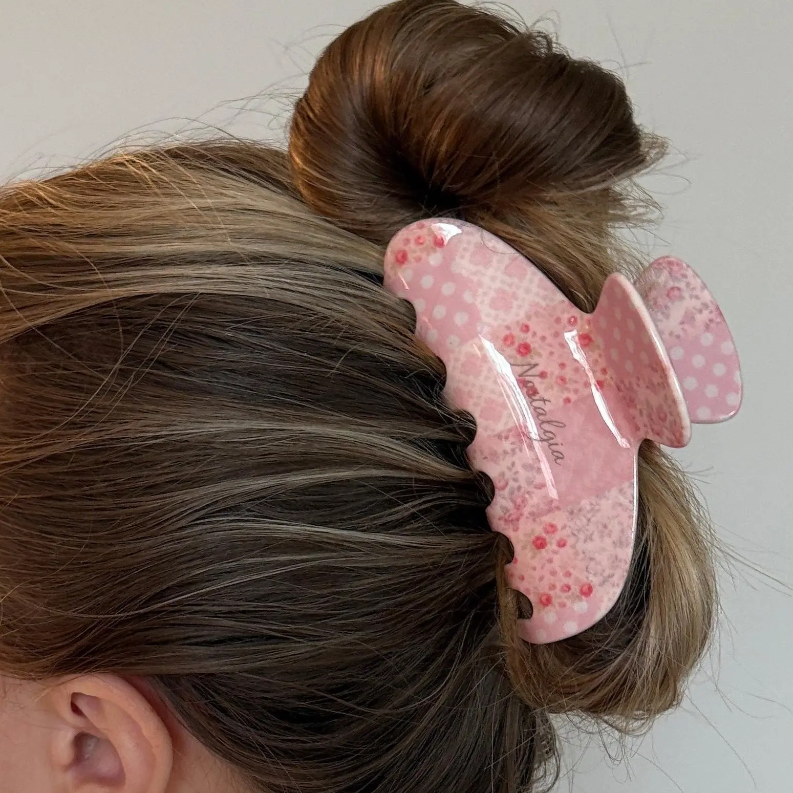 Quilted Rose Hair Claw Clip