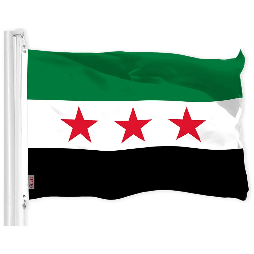 G128 Syria Syrian Flag | 3x5 Ft | LiteWeave Pro Series Printed 150D Polyester | Country Flag, Indoor/Outdoor, Vibrant Colors, Brass Grommets, Thicker and More Durable Than 100D 75D Polyester