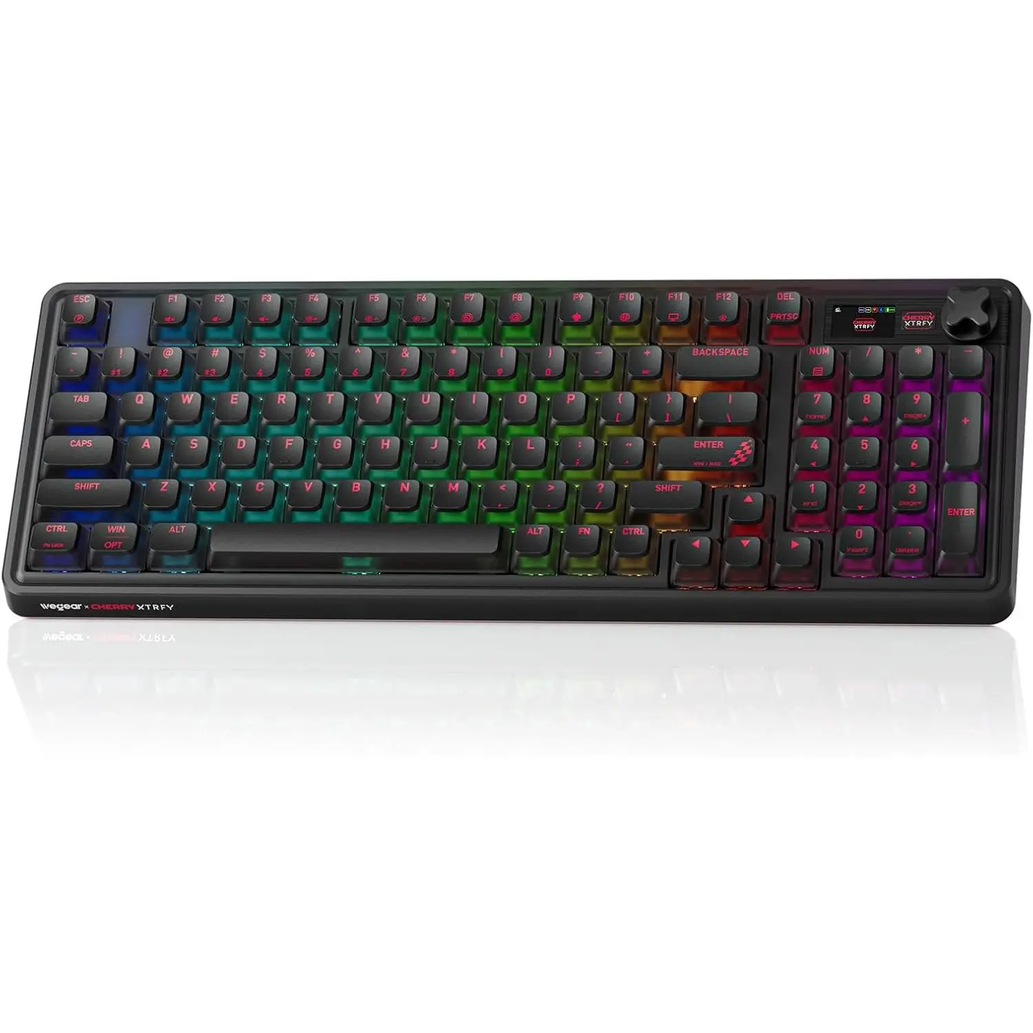 wegear PIXIU 98 Mechanical Gaming Keyboard with Knob, Cherry MX2A Switches, 8K Hz Polling, Tri-Mode Gasket Key-Board for PC/Mac/Laptop, Hot Swappable, PBT, RGB Backlit, 95 Keys