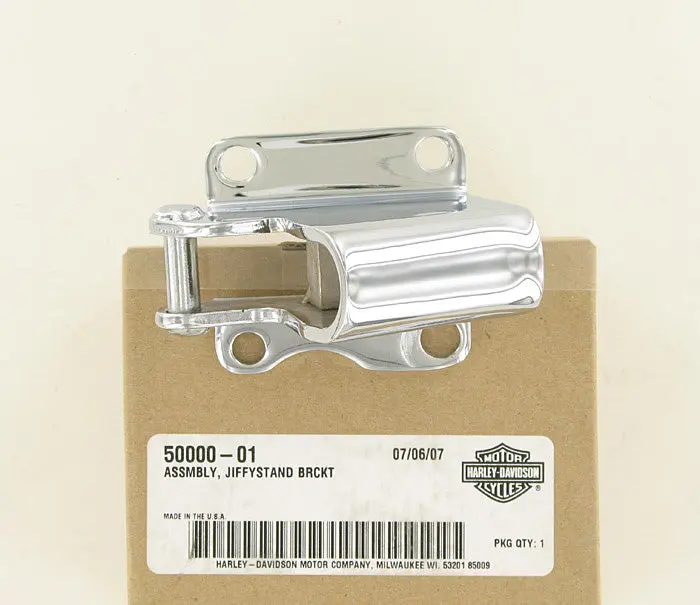 New OEM Genuine Harley-Davidson Bracket Jiffy Stand Forward Control Kit, 50000-01