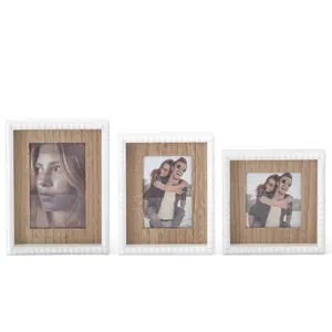 White Beaded Trim Photo Frames