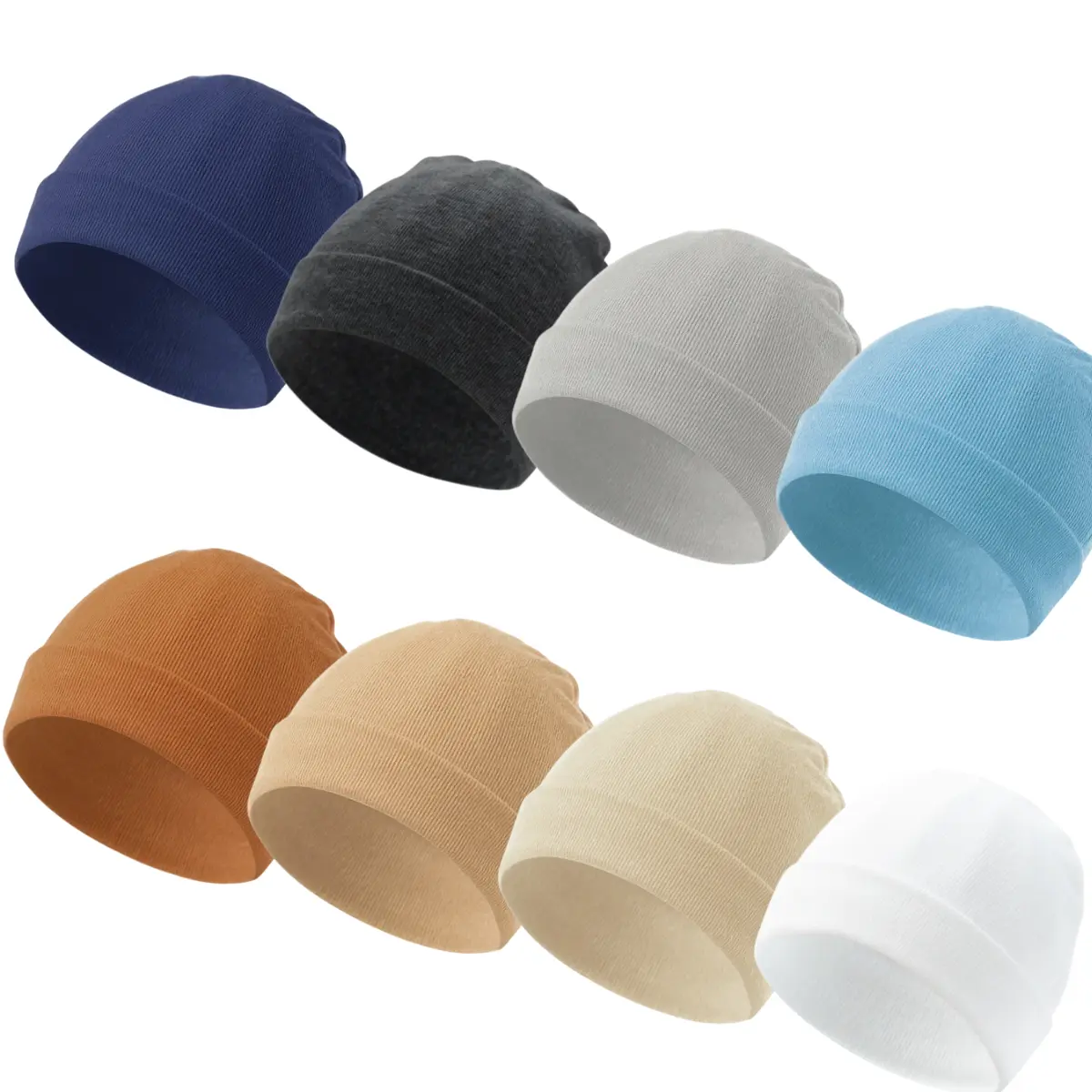 8-Piece Soft Baby Beanie Set, Stretchy Cotton Hats for Newborn, Infant & Toddler, Cozy Unisex Caps for Daily Wear and Cooler Weather