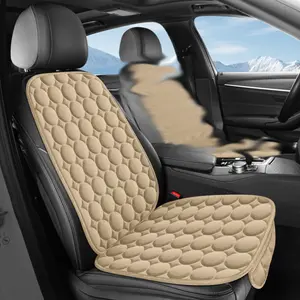 2pcs/1 front seat New Car Seat Cushion with Exquisite Diagonal Grid Design, Single Seat for The Front Row, Plush Material, Comfortable and Warm, Easy Installation, Suitable for All Seasons and A Variety of Car Models, Car Seat Protectors