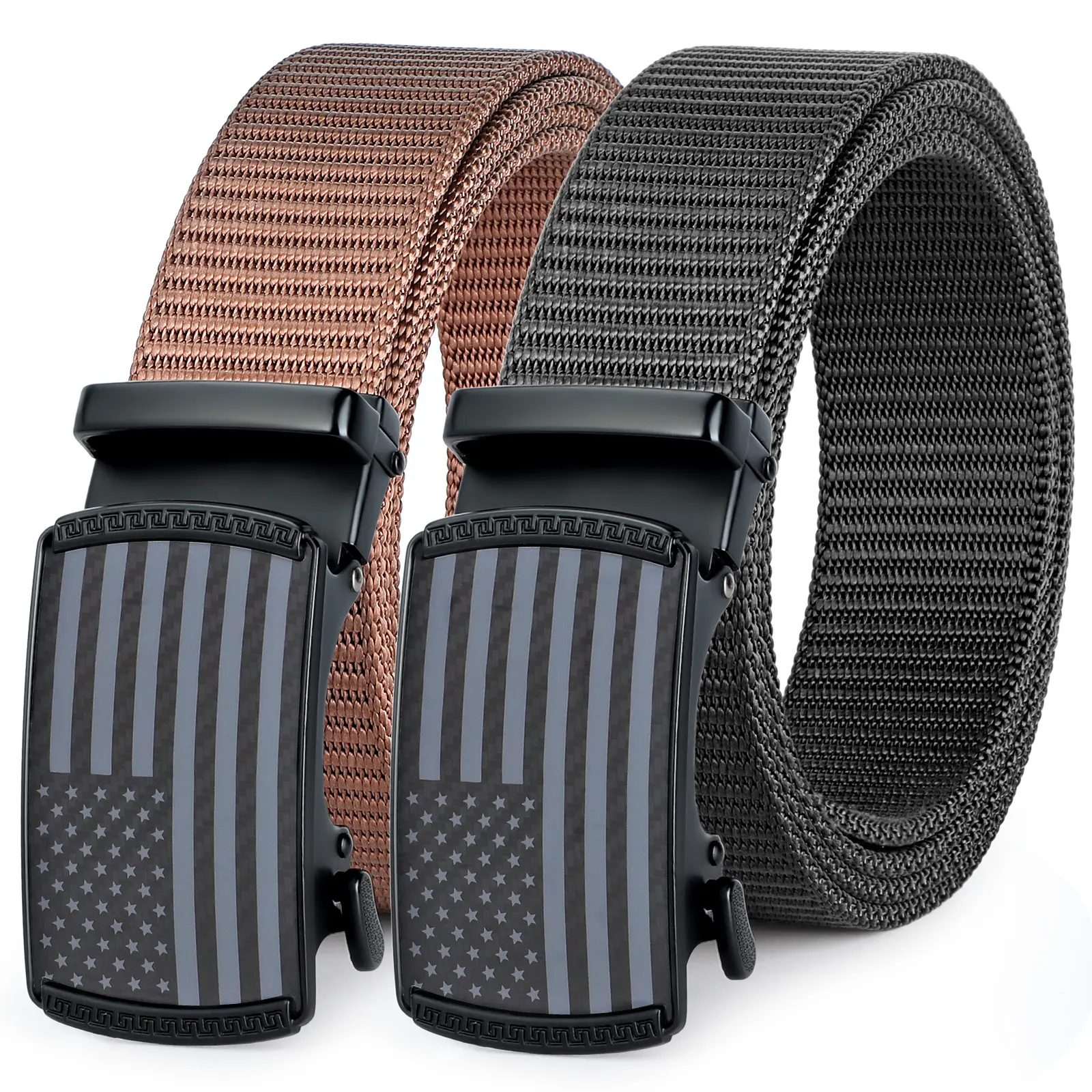 Men's American Flag Ratchet Belt, Heavy Duty Tactical Nylon Webbing with Easy Adjustable Slide Buckle for Casual & Work Wear, Easy Adjustable Belt, Men's Accessories, Tactical Accessories, Gifts For Him, Guys Gifts, Cool Gifts For Guys