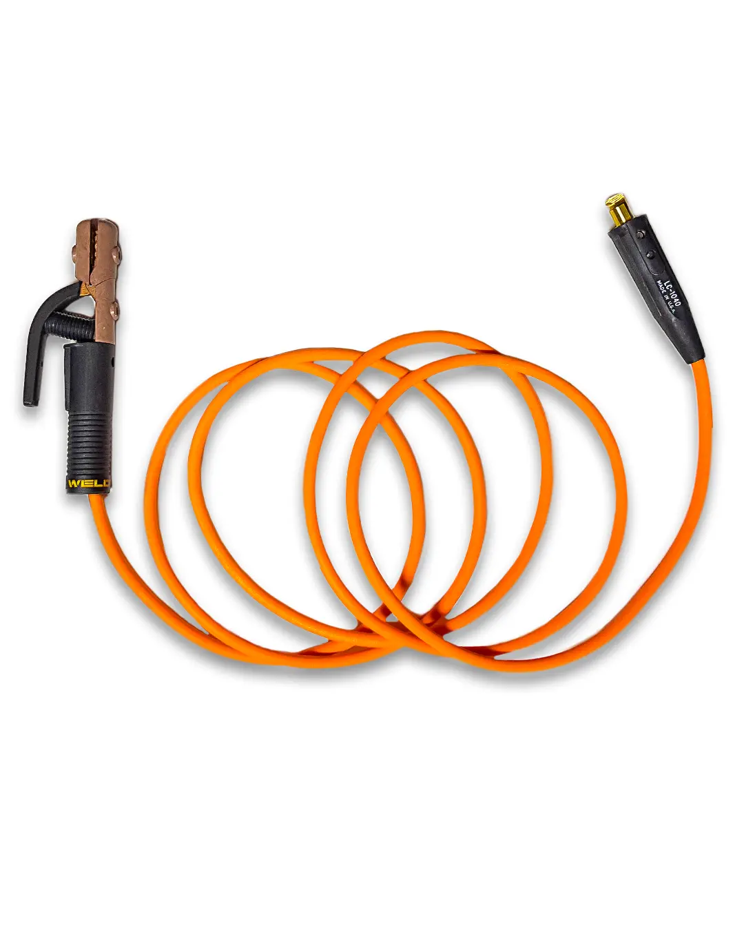 WELDTUBE Stick Welding Whip – #2 Flex Cable, 12 ft, 200A Electrode Holder with Lenco LC-1040 Connector