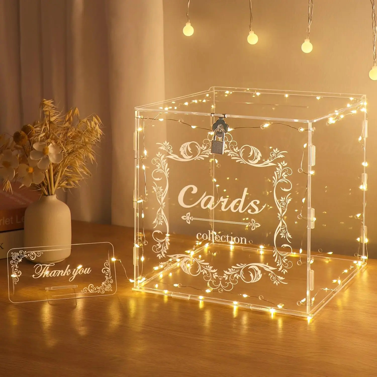 Wedding Card Box with Lock Clear Large Letter Envelope Box  Wedding  Card Box  Box for Reception  Shower Birthday Party Graduation Decorations