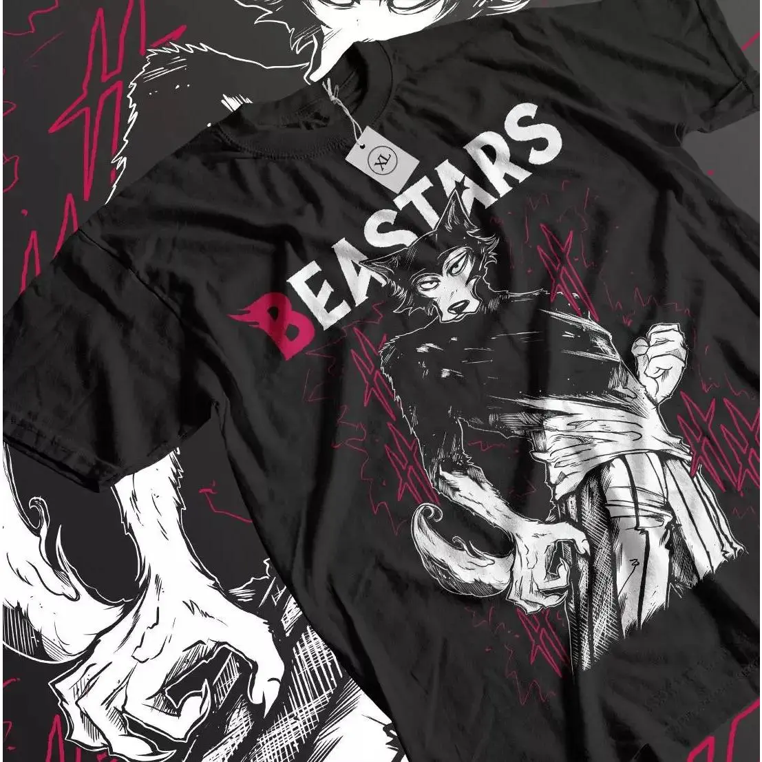 Men's Beastars Legoshi Printed T-Shirt - Short-Sleeve, Fitted, Round Neck, Comfortable Japanese Anime Style Shirt for Fans, All Sizes, Ideal Gift