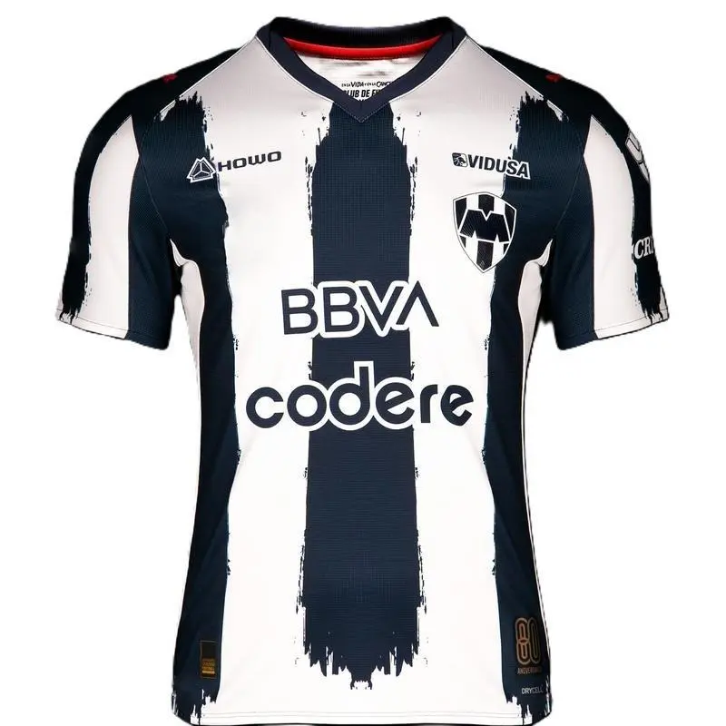 2025/26 Mexico Liga MX Monterrey Home Navy White  Short Sleeve Football Jerseys Fan Edition