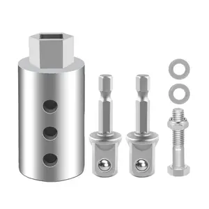Explorinox 2-in-1 Trailer Jack Drill Adapter 1/2 to 1 Stainless Steel Heavy Duty 26mm Axle Hole for Secure Installation Corrosion & Wear Resistant Versatile Tool Compatibility