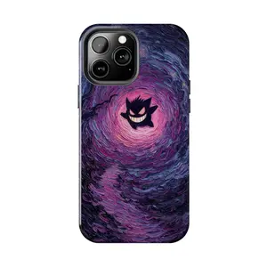 Van Gogh Gengarr Starry Night Style Anime Case for iPhone 17-7 Pro Max Plus & Samsung Galaxy S25-S21 Ultra Plus - Ghost Oil Painting Aesthetic Phone Cover