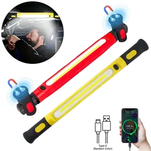 VASTFIRE Rechargeable COB LED Work Light Strip with Magnetic Base, 360° Rotatable, High Lumen Waterproof Cordless USB-Powered Portable Flashlight, Durable Outdoor Tool for Workshop, Emergency, Ideal Gift for Husbands, Rotates 360°