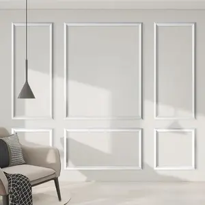 Peel and Stick Wall Molding Kit of 6 Frames,Premade Accent Wainscoting Panels, Ready to Molding Trim for Living Room Bedroom Corridor  Interior Wall Panel Decor (50x40in)