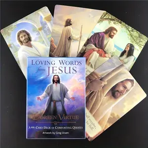 44pcs Loving Words From Jesus Oracle Cards, Tarot Card Divination, Tarot Card Decks, Fate Entertainment, Table Board Deck Games, Family Party Gift, Christmas Gifts