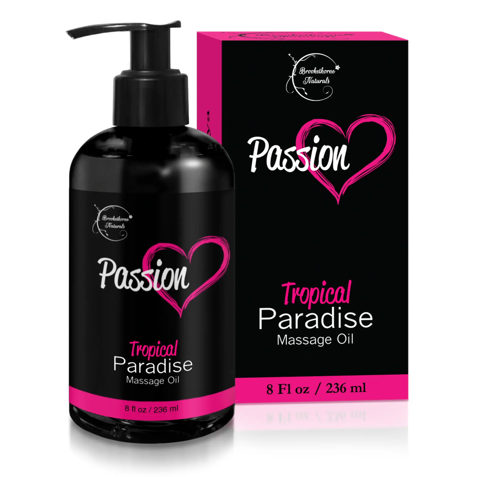 Passion Massage Oil for Couples - Vegan Plant-Based Body Care Moisturizer, Hydrating Sensitive Skin Body Oil with Tropical Jojoba Scent for Smooth Glide & Relaxing Date Night