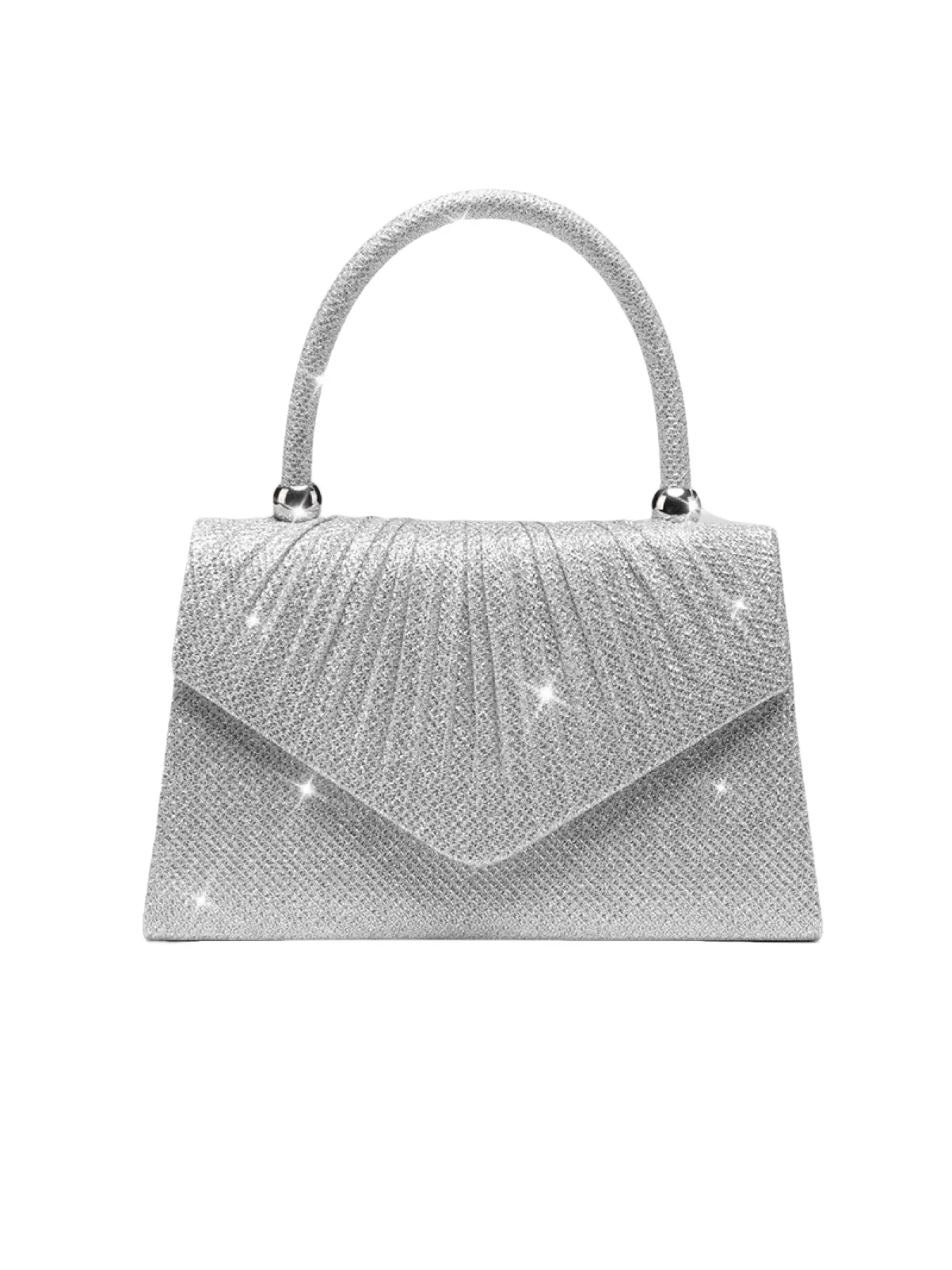 New Women's Pleated Shiny Evening Bag Bridal Wedding Envelope Clutch Party Handbag Versatile Formal Occasion Purse Fashionable Embellished Clutch Elegant Stylish Purse Fashion Purses