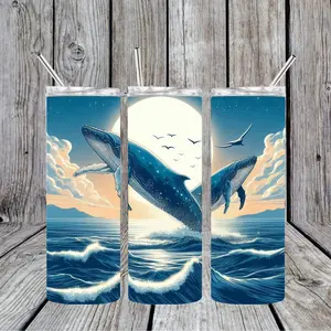 Ocean Life, mermaids, under the sea 20oz stainless steel tumbler with lid and straw Drinkware