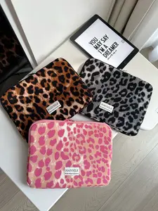 Korean Style Leopard Print Shockproof Laptop Sleeve, Universal Fit for 11, 13, 15 Inch Laptops, Protective Computer Bag, Laptop Cover