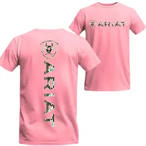 Ariat T-shirt - Geometric Southwestern Logo Design, Suitable For Men And Women, Breathable Fabric For All-day Crewneck Casual