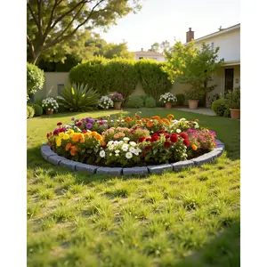 VEVOR Faux Stone Landscape Edging, No Dig Garden Edging Border, Flexible Blocks for Lawn Edging, Flower Beds, Driveway, Yards with 12 Spikes, 4 Pack 24 Bricks 16FT Kit, 46.5 Lx 3.7 Wx 2.2 H, BrownVEVOR Super Brand Day