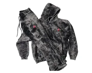 Washed black white uptown savages logo suit