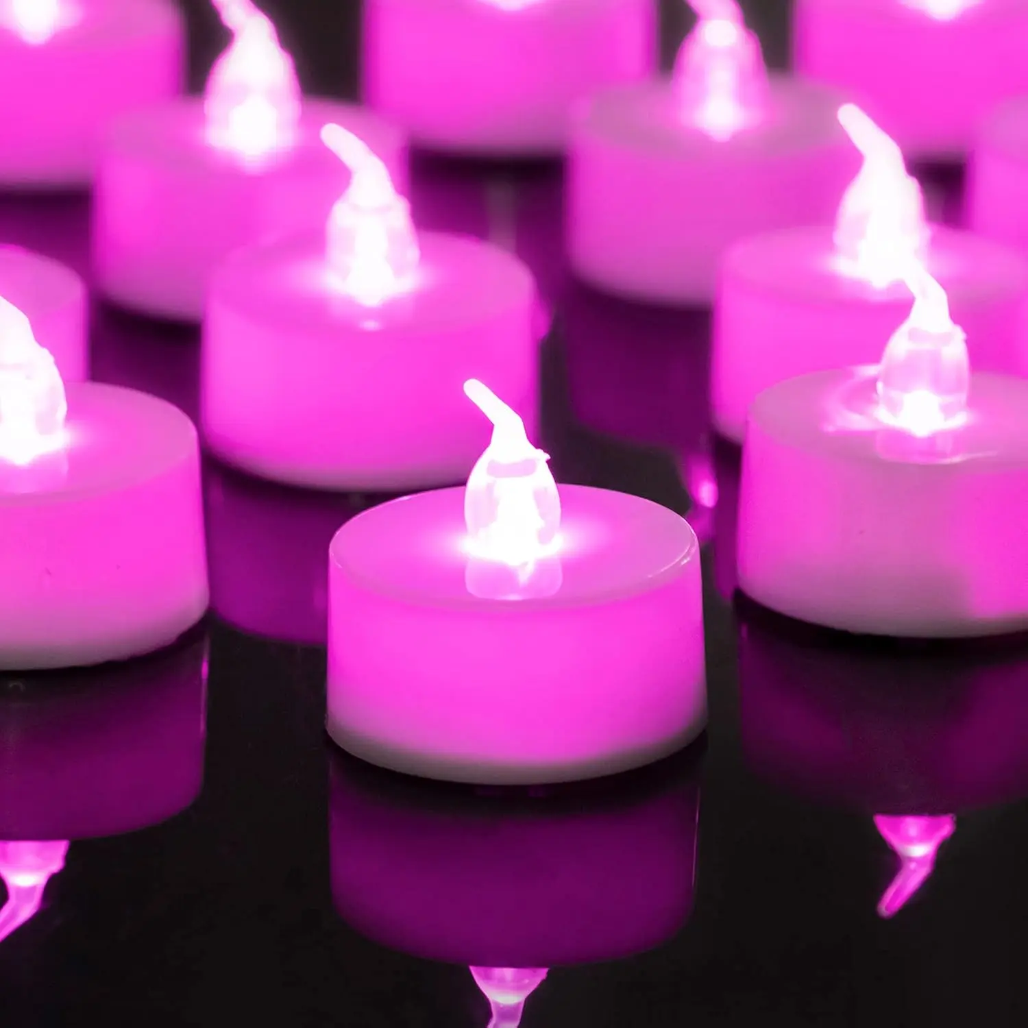 24 Pack LED  Lights Candles, Steady  Flameless Tealights, Long Lasting  Operated  Candles, Decoration for Wedding, Halloween and Christmas ( - 24 count)
