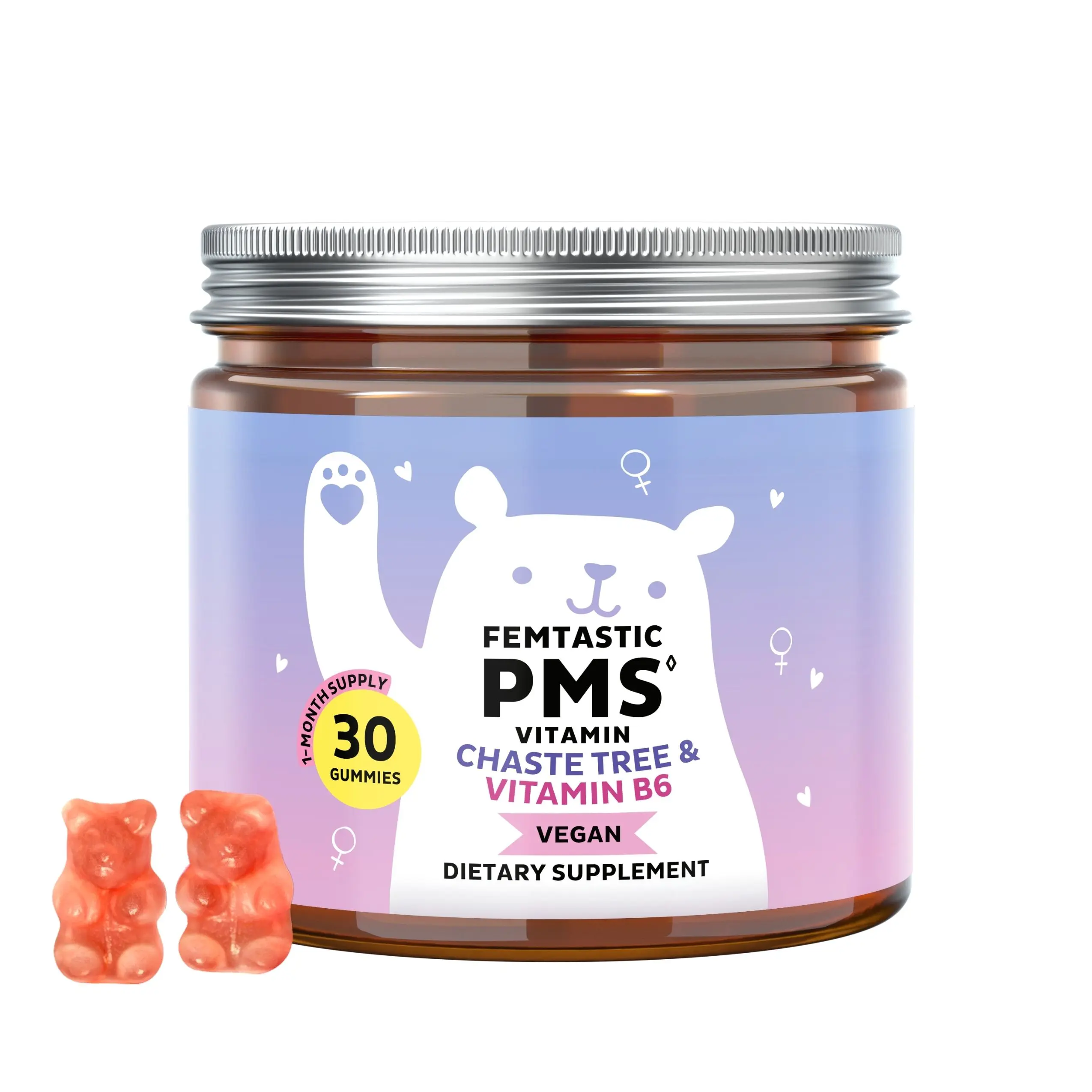Bears with Benefits Femtastic PMS Support Supplement for Women - Natural Relief Gummies for Hormonal Balance, Bloating & More